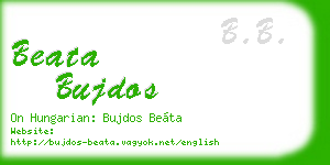 beata bujdos business card